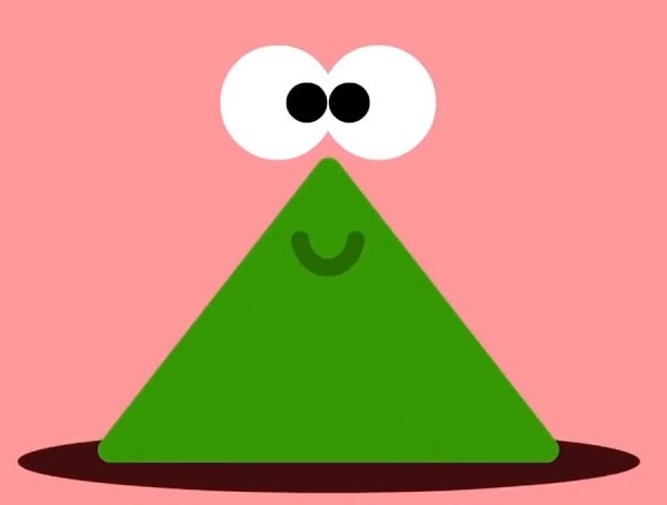 Triangle cartoon frog